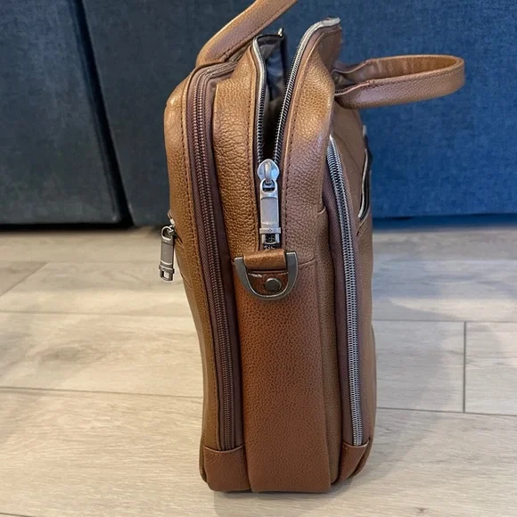 Samsonite Tan Leather Briefcase - Picture 4 of 10